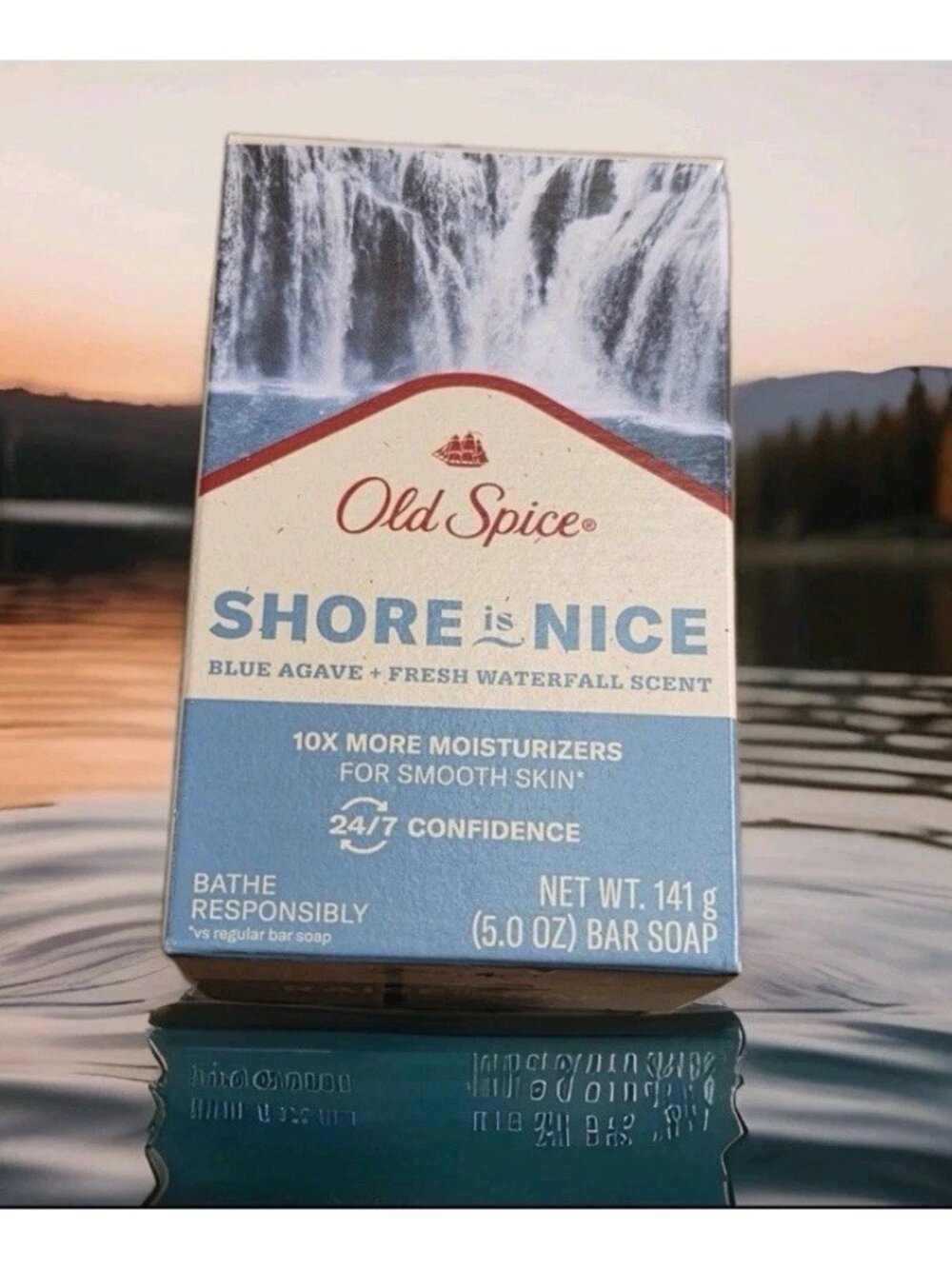 4 Old Spice Premium Bar Soap SHORE IS NICE Blue Agave+Fresh Waterfall Scent 5 OZ